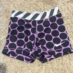 Nike Purple and Black Athletic Shorts with Geometric Pattern